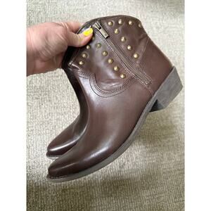 Lucky brand brown leather ankle boots womens 9.5